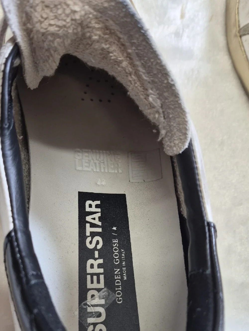 Golden Goose White Leather Low-Top Sneakers with Gray Star